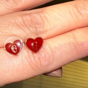 Red heart earrings by Guess